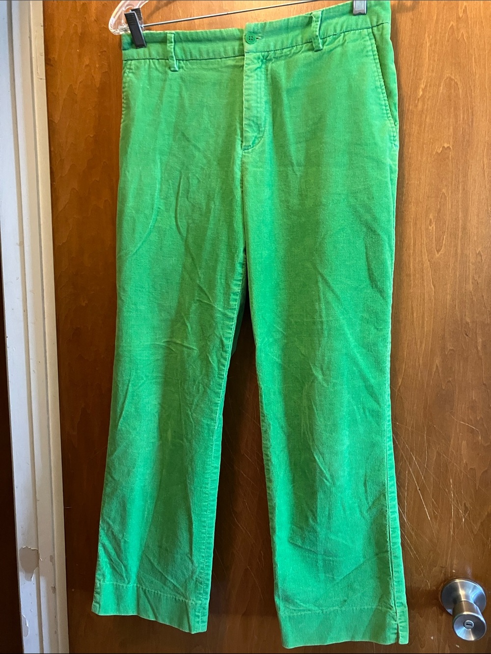 Ralph Lauren Bright Green Pinwheel Corduroy Trousers Size 10